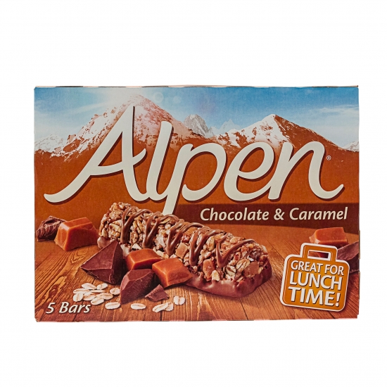 ALPEN CHOCOLATE & CARAMEL CEREAL BAR 5S